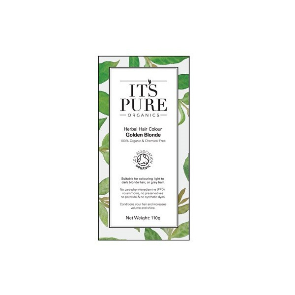 Βιολογική φυτική βαφή μαλλιών - Χρυσό (χρυσαφένιο) Ξανθό | Golden Blonde - Organic Herbal hair Colour