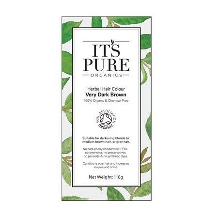 Βιολογική φυτική βαφή μαλλιών - Πολύ Σκούρο Καστανό | Very Dark Brown - Organic Herbal hair Colour