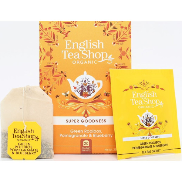 Βιολογικό Τσάι - Πράσινο Ρόιμπος, Ρόδι & Μύρτιλο | Green Rooibos, Pomegranate & Blueberry |20 Φακ.