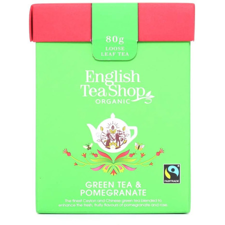 Κουτί με Πράσινο Τσάι & Ρόδι | Org FT.Green Tea Pomegranate loose leef tea | 80gr