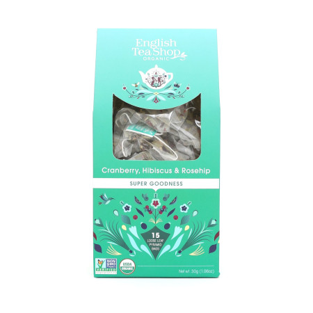 Βιολογικό - Κράνμπερι, Ιβίσκο, RoseHip | Cranberry, Hibiscus & Rosehip Loose Leaf |15 Pyramid Tea Bags