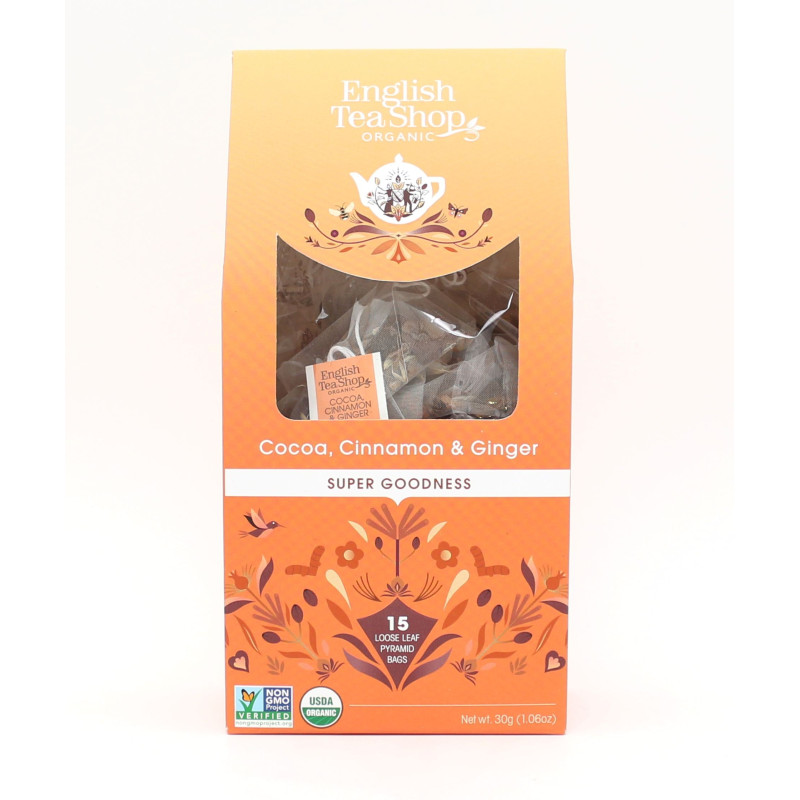Βιολογικό - Κακάο, Κανέλα Κεϋλάνης & Τζίντζερ | Org. Cocoa, Cinnamon & Ginger Loose Leaf |15 Pyramid Tea Bags Βιολογικό - Κακάο, Κανέλα Κεϋλάνης & Τζίντζερ | Org. Cocoa, Cinnamon & Ginger Loose Leaf |15 Pyramid Tea Bags