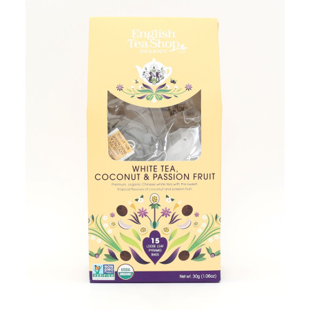 Λευκό Τσάι, Καρύδα και Φρούτα του Πάθους | White Tea, Coconut & Passion Fruit | 15 pyramids