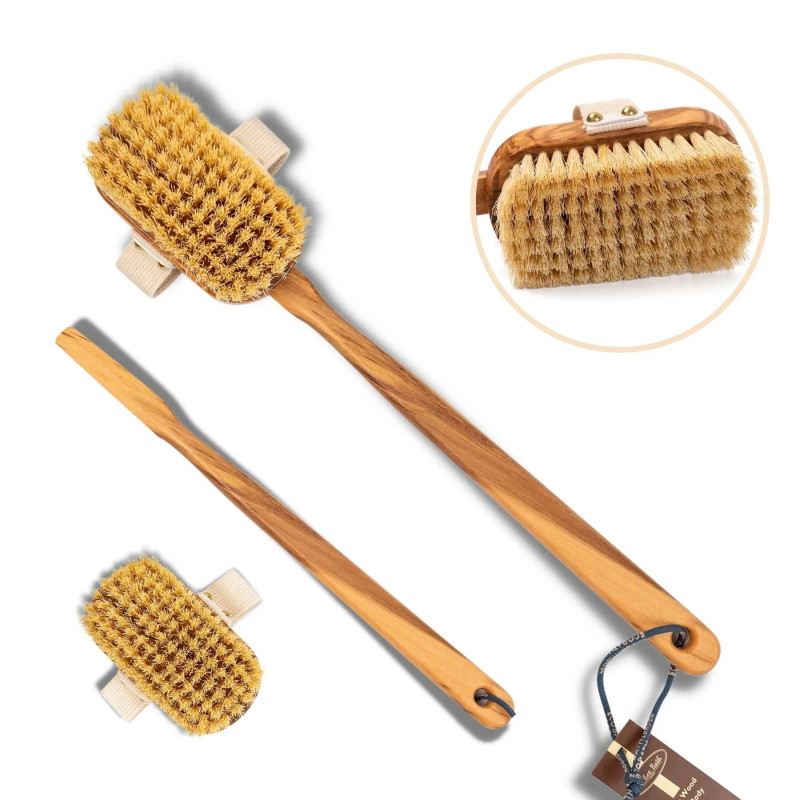 Πολυτελής Βούρτσα Πλάτης από Ξύλο Ελιάς