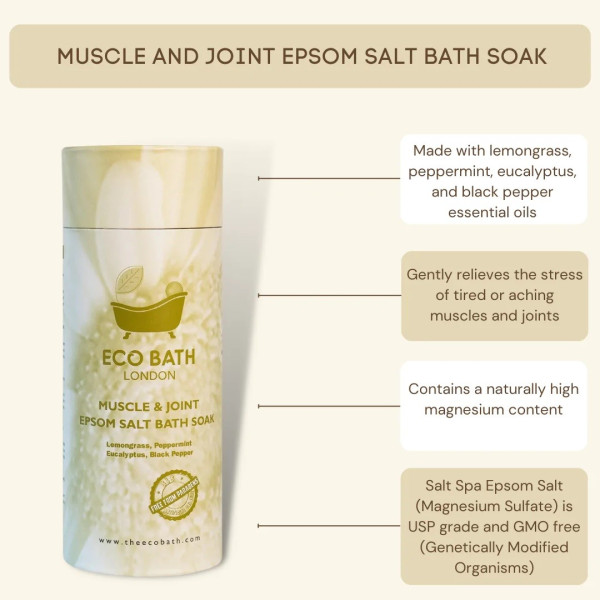 Αλατα Μπάνιου για Μύες & Αρθρώσεις | Muscle & Joint Epsom Salt Bath Soak - Tube 1000gr