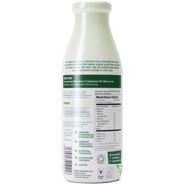 Simplee Aloe | 100% Βιολογικός Χυμός Αλόης | 500ml