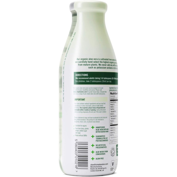 Simplee Aloe - 100% Βιολογικός Χυμός Αλόης | 500ml