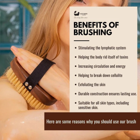 Eco Bath London | Πολυτελής βούρτσα Xειρός από Καρυδιά & Σκληρή Τρίχα Σιζάλ