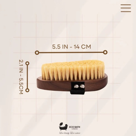 Eco Bath London | Πολυτελής βούρτσα Xειρός από Καρυδιά & Σκληρή Τρίχα Σιζάλ
