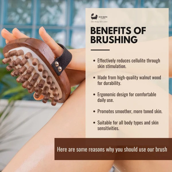 Πολυτελής Βούρτσα χειρός από Καρυδιά για την κυτταρίτιδα