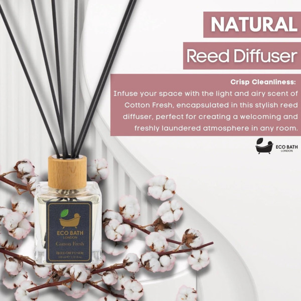 Eco Bath London | Αρωματικό Χώρου Cotton Fresh - Diffuser | 100ml