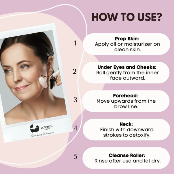 Eco Bath London | Ρολό προσώπου | Ροζ Χαλαζίας